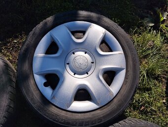 Plechové kola 5x100 R15 s poklicemi škoda - 5