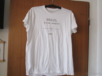 3x bílé bavl. chlapecké - pánské tričko s potiskem, vel. L - 5