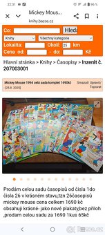 Prodam časopisy Mickey Mause 86ks 5.400 - 5