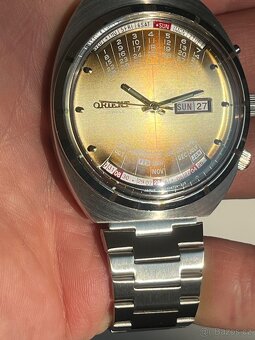 Hodinky Orient vecny kalendar / zlatohnědý ciselnik - 5