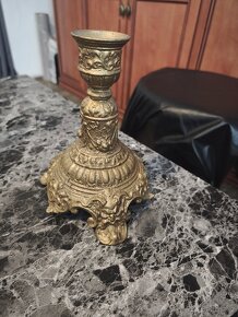 Starý kafe mlýnek,svícen, žehlička,nožík. - 5