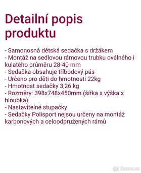 Dětská sedačka na kolo - 5