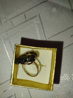 Zlatý prsten s velkým vltavinem - 5