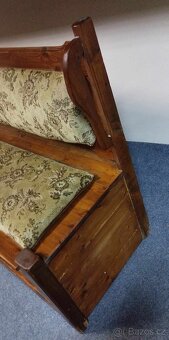Starožitná dřevěná lavice na chalupu 118.5x54x97.5x50-55 cm. - 5