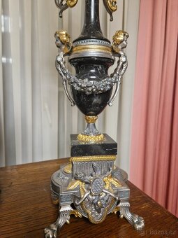 Veľmi krasne krbove hodiny a svietniky - 5