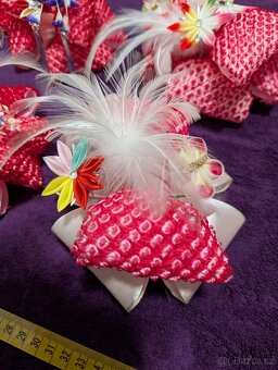 Japonské ozdoby do vlasů - růžové - 5