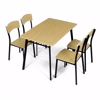 Jídelní set stul + 4 x židle dekor dub - 5