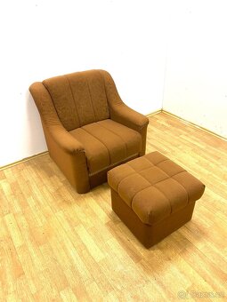 Retro křeslo s podnožkou - 5
