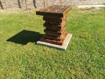 Výjimečné rustikální posezení z masivu ruční výroby pro 6 - - 5