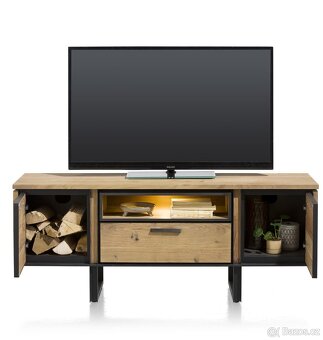 TV dřevěný stolek Tokyo – masiv, LED, 150 cm - 5
