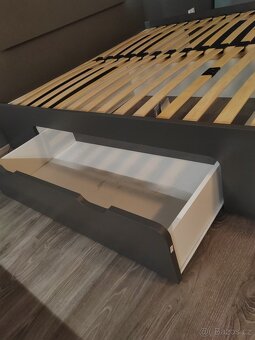 Postel s LED osvětlením FINO - grafitová, 180x200 cm - 5