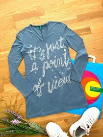 BENETTON dlouhá tunika tričko S - 5