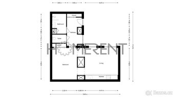 Pronájem ateliéru 2+kk, 55m² + 20m² terasa - Praha - Karlín - 5