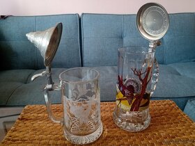 Myslivecké džbány, půllitry, sklenice, keramika, sklo - 5