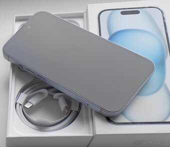 iPhone 15 Blue BATERIE 100% TOP - 5