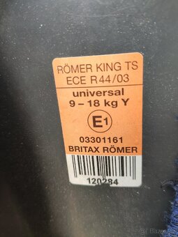 Autosedačka 9-18 kg, Romer King - 5