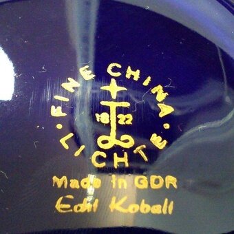 Snidanová sada na čaj , zlato, kobalt, Německo - 5