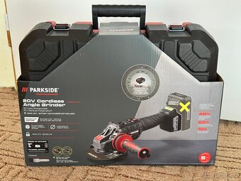 Aku úhlová bruska Parkside|+4Ah baterie,rychlonabíječka - 5
