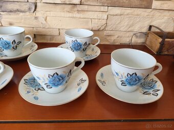 SOUPRAVA KÁVOVÁ S MODROU RŮŽIČKOU- KRÁSNÁ - 5