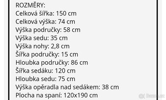 Rozkládací pohovky s úložným prostorem a dvěma taburety - 5