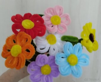 Květina, květiny,kytky, kytičky z modelovacích drátků. - 5