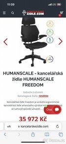 kancelářská židle Humanscale Freedom s podhlavníkem - 5
