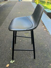 Barové židle Dutch Bone, černá kůže, 2 ks - 5
