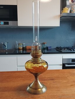 STAROŽITNÁ ART DECO PETROLEJOVÁ LAMPA GAUDARD, 20.–30. LÉTA - 5