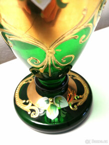 Zelená váza - Novoborské sklo - "21" - 5
