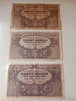 BANKOVKY 10 KČ 1927, SÉRIE B a N, VŠE NEPERFOROVANÉ - 5