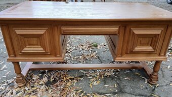 Celomasivní psací dubový stůl oboustranný - 5