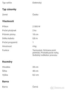 Elektrický vařič SENCORE - 5