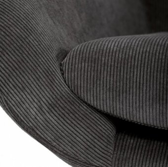 Křeslo houpací v manšestrové látce žluté a šedé barvy - 5