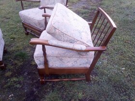 křesla a s taburetem starožitná - 5