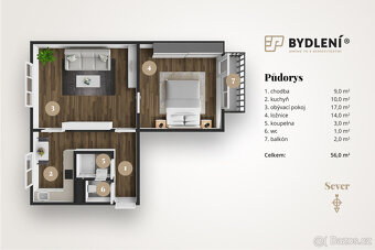 Prodej družstevního bytu 2+1+B, Štúrova, Teplice - 5