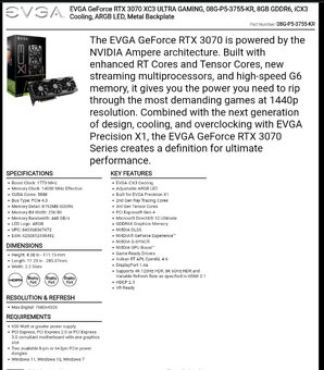 RTX 3070 XC3 - Ultra Gaming EVGA - 5