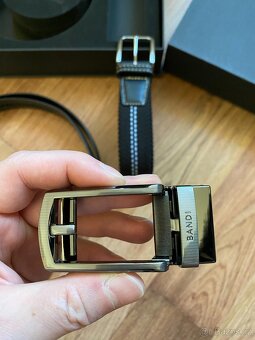 Nový dárkový set opasků BANDI - černý kožený, pružný černý - 5