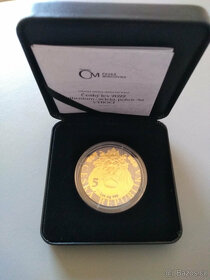 PRODÁM STŘÍBRNOU 1 Oz MINCU ČESKÝ LEV 2022 RUTHENIUM - 5