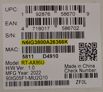 Asus RT-AX86U - Zaruka do 7.2.2026 wifi 6 router - 5