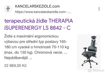 zdravotní kancelářská židle THERAPIA iSUPERENERGY LS 8842 - 5