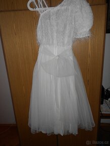 Plesové společenské bílé šaty vel.M-Ltyp LADY s tyl. sukní.. - 5