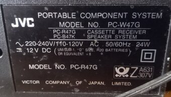 Radiomagnetofon JVC PC-W47G dvojče kazeťák retro - 5