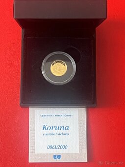 Zlato / zlatá mince Koruna Svatého Václava proof - 5