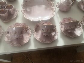 Růžový zlacený porcelán H&C - 5