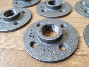 Litinová príruba 3/4" industriální polička, lampa steampunk - 5