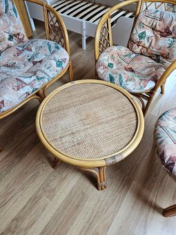 Ratanová sedací souprava, 4 kusy - 5