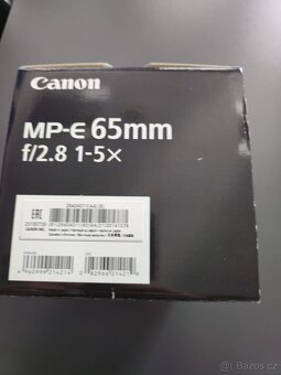 Prodám nepoužívaný objektiv CANON MP-E 65 mm - 5