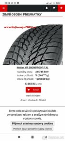 Nokian Tyres WR Snowproof P XL 245/45 R19 Zimní Pneu. 8mm - 5