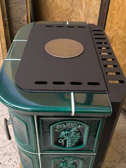 Kamna s varnou plotýnkou, kachle Aquamarin  - 5,5 kW - 5