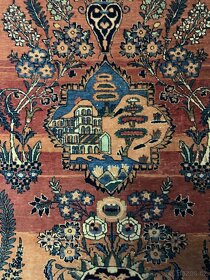 Perský starožitný figurální TOP koberec 198x130 - 5